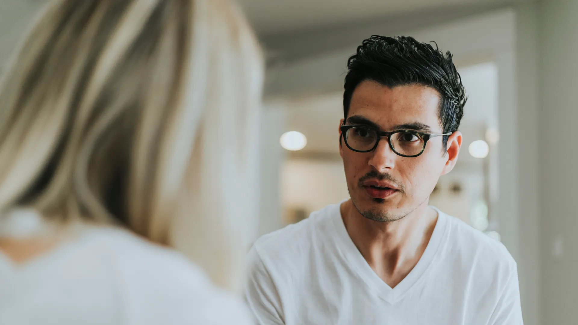 a man wearing glasses