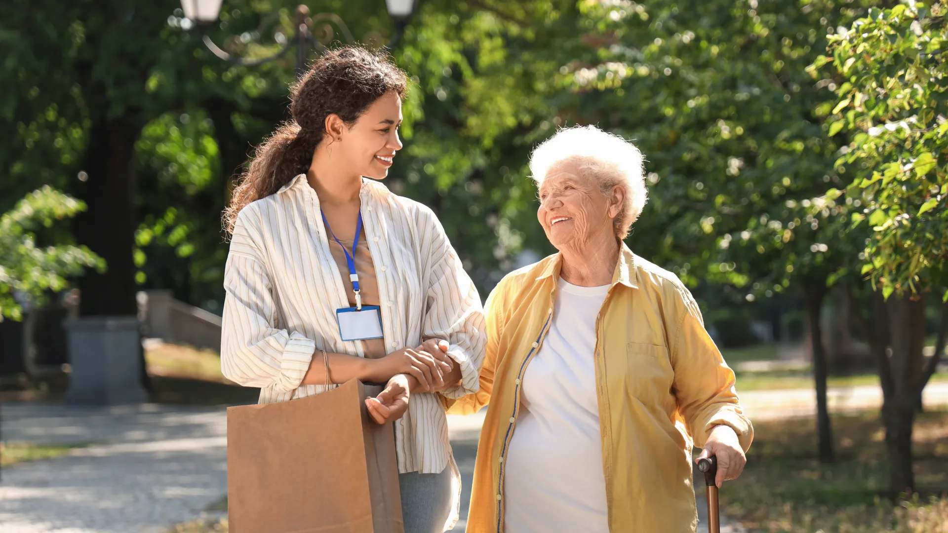 a man and a woman walking