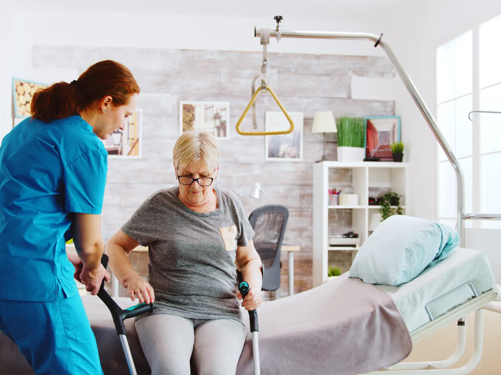 a person in a hospital bed
