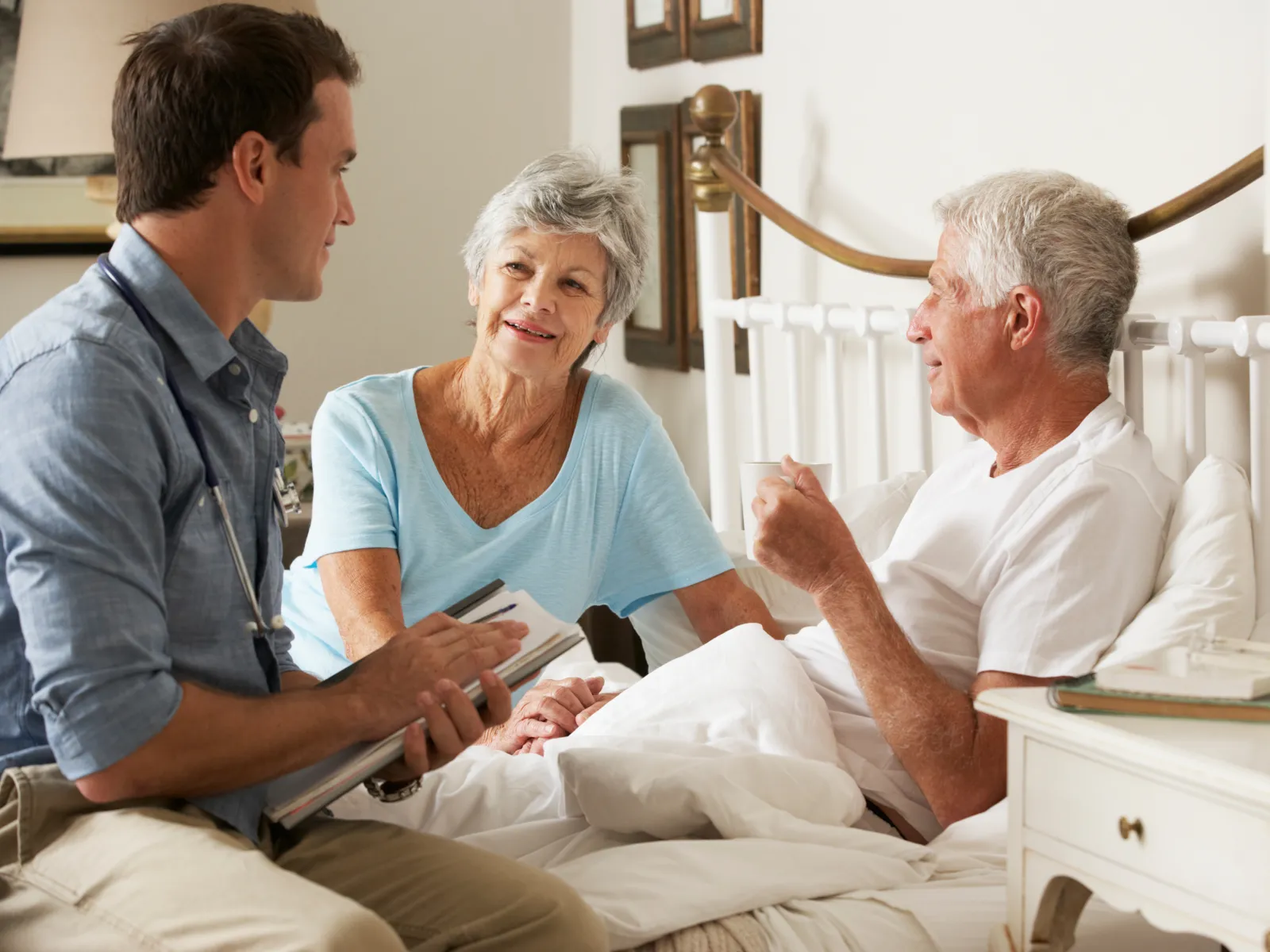 a doctor talking to a patient