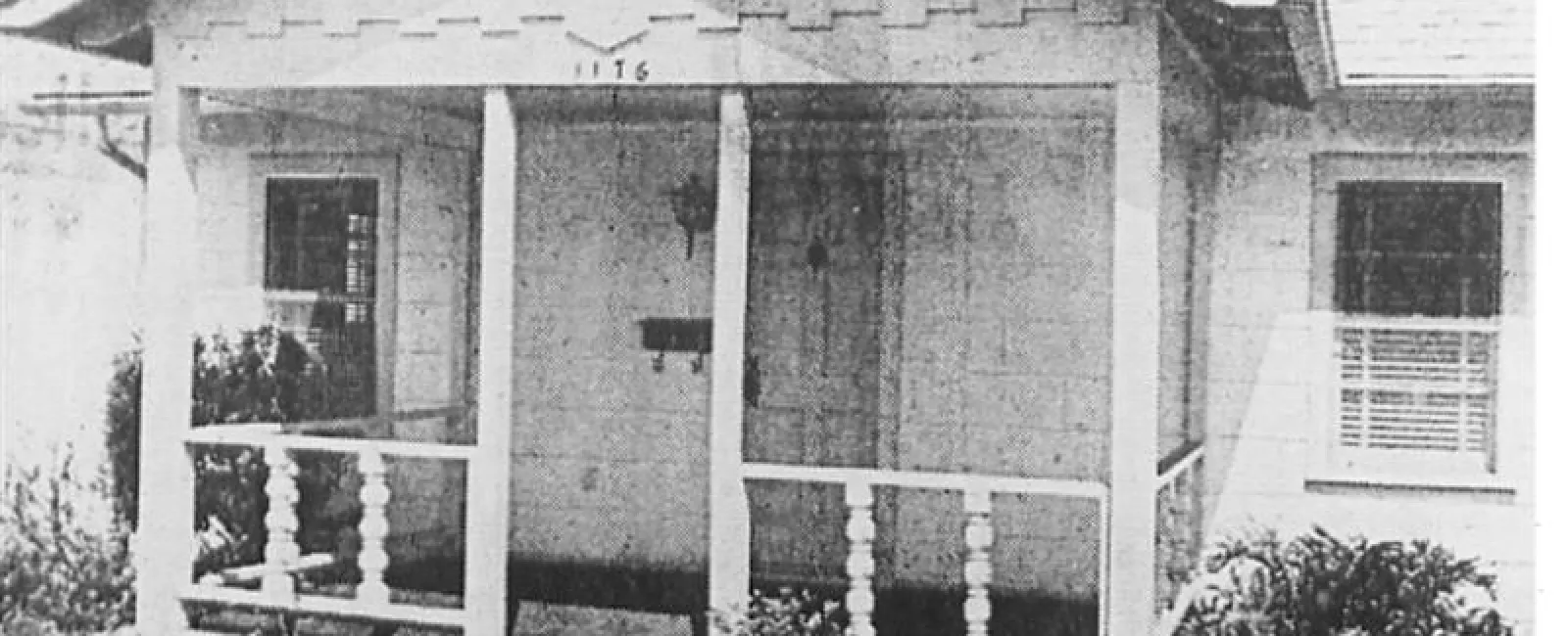 Historic 1977 photo of Suncoast Hospice’s original two-bedroom cottage service center on Cleveland Street, rented for $250 per month; tiny house where volunteers stored walkers in the bathtub, leapt over tables, saved paperclips and rubber bands, and received a “gift of love” payment for their first $100.43 phone bill—humble beginnings of Empath Health’s home-based care mission.