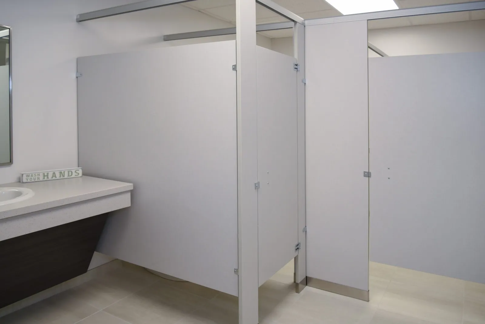 a room with white cabinets