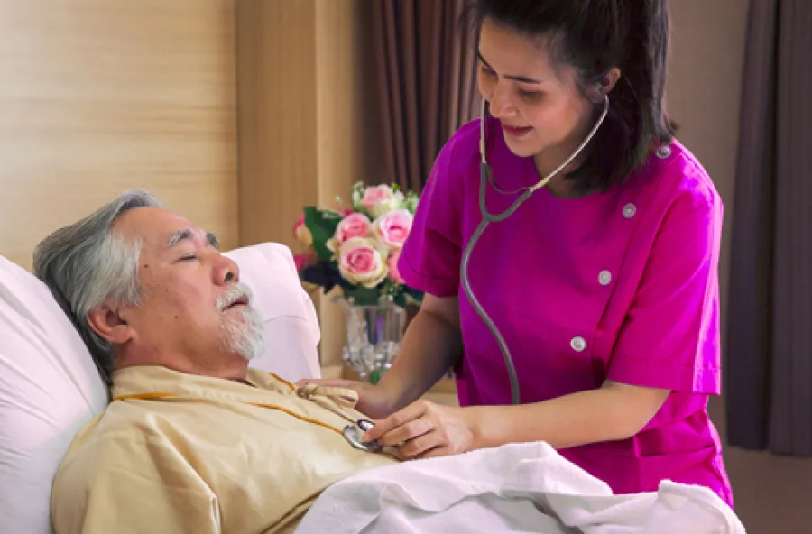 a doctor attending to a patient