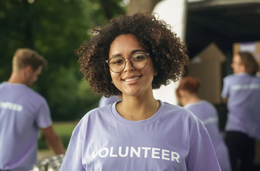 a person with curly hair