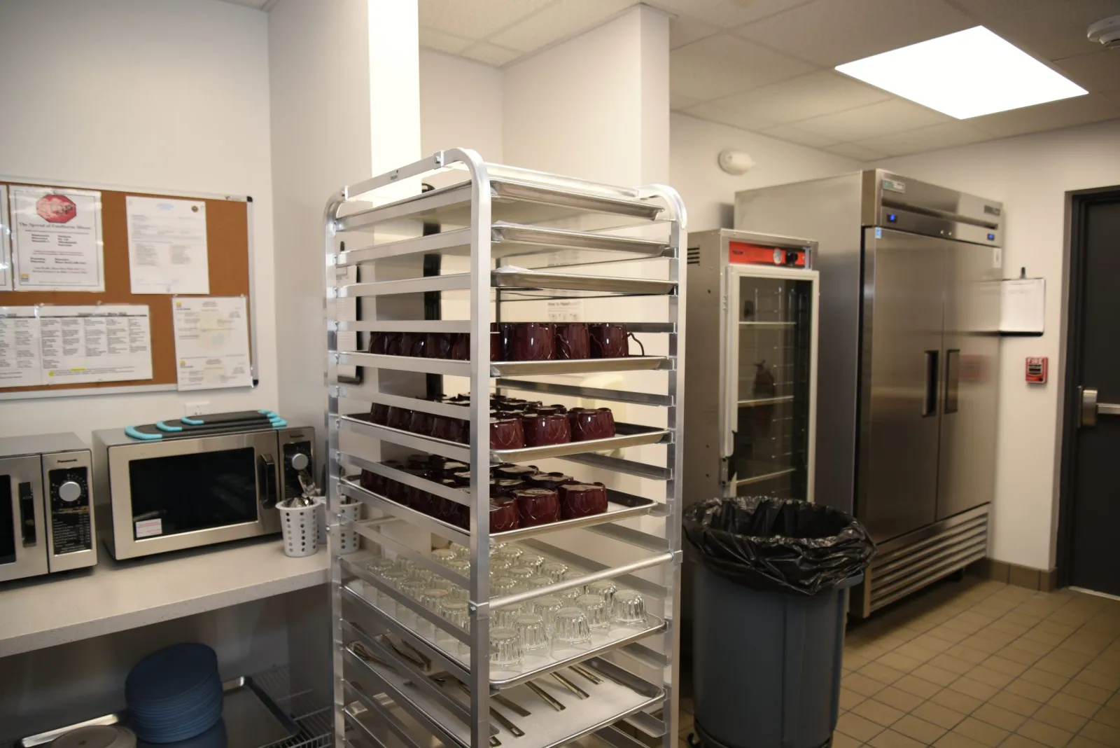 a refrigerator is filled with food