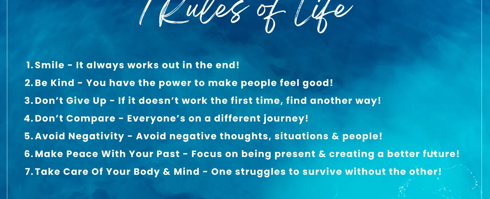 7 Rules of Life – Monday Message